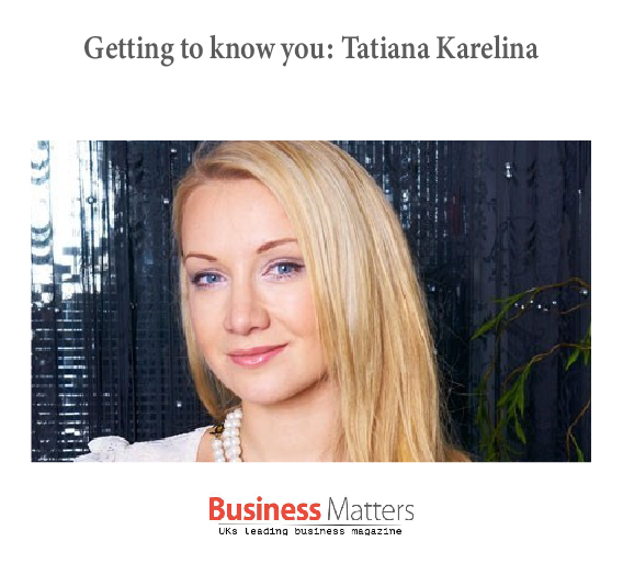 Tatiana Karelina on the Business Matters' cover image.