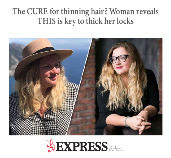 Express Magazine's cover image for their article about thinning hair.